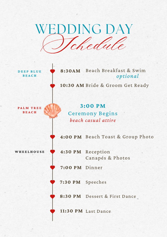 Wedding day timeline